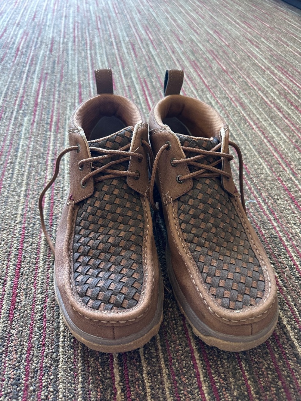 Twisted X Men's Original Chukka Driving Mocs - Brown Leather Basketweave SIZE 10